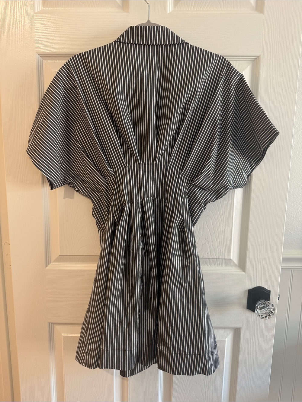 Anthropologie Black & White Striped Button-Front Shirt Dress - Picture 3 of 3